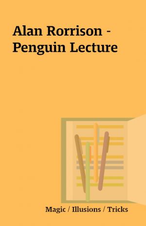 Alan Rorrison – Penguin Lecture